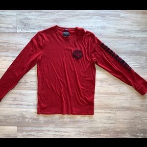 Abercrombie & Fitch Red Long Sleeve Tee